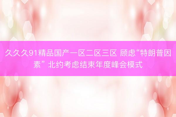 久久久91精品国产一区二区三区 顾虑“特朗普因素” 北约考虑结束年度峰会模式