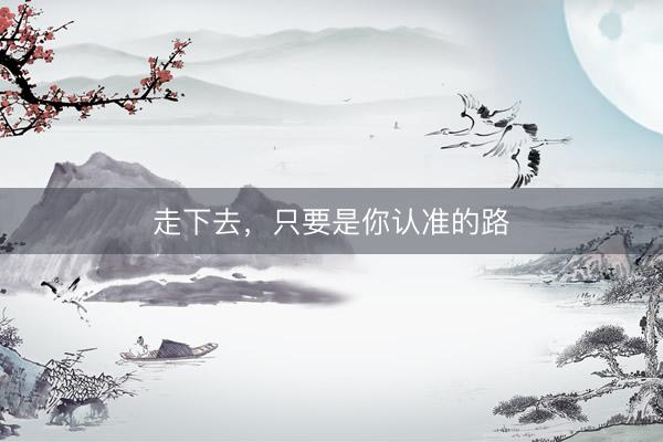 走下去，只要是你认准的路