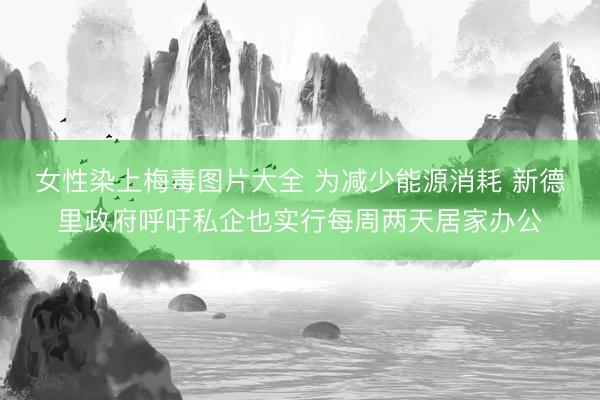 女性染上梅毒图片大全 为减少能源消耗 新德里政府呼吁私企也实行每周两天居家办公
