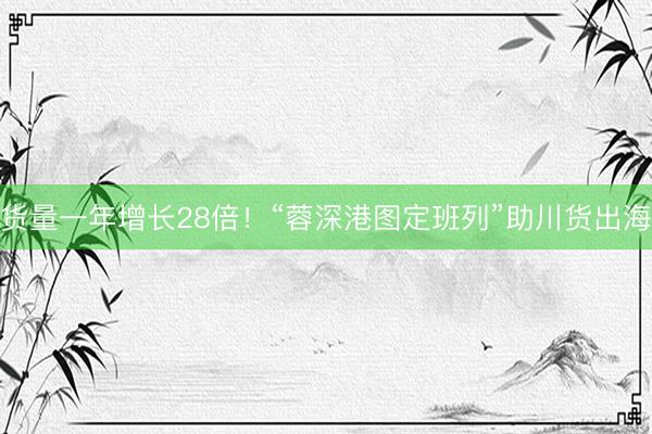 货量一年增长28倍！“蓉深港图定班列”助川货出海