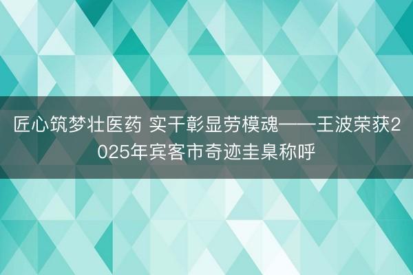 匠心筑梦壮医药 实干彰显劳模魂——王波荣获2025年宾客市奇迹圭臬称呼