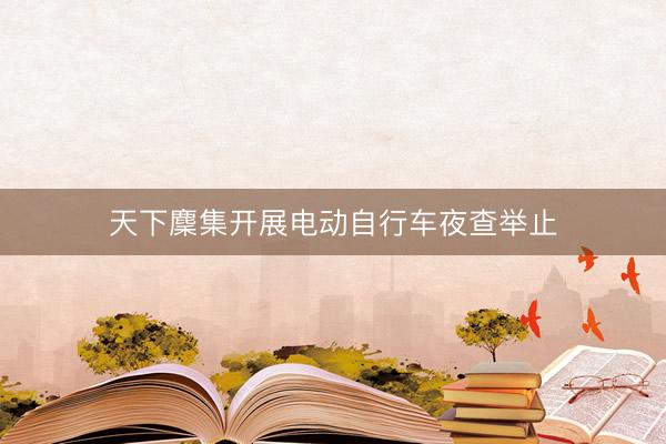 天下麇集开展电动自行车夜查举止
