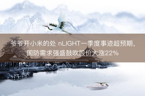 爷爷开小米的处 nLIGHT一季度事迹超预期，国防需求强盛鼓吹股价大涨22%