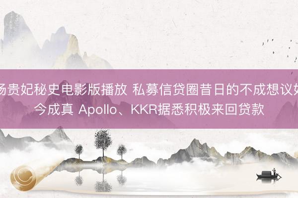 杨贵妃秘史电影版播放 私募信贷圈昔日的不成想议如今成真 Apollo、KKR据悉积极来回贷款