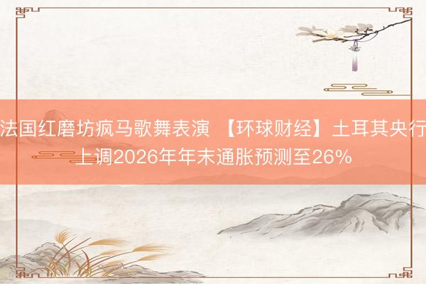 法国红磨坊疯马歌舞表演 【环球财经】土耳其央行上调2026年年末通胀预测至26%