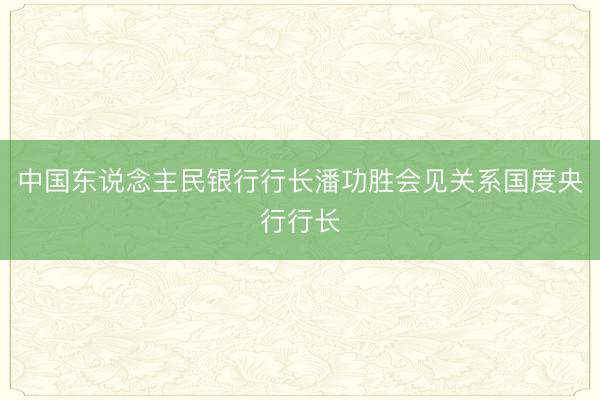 中国东说念主民银行行长潘功胜会见关系国度央行行长