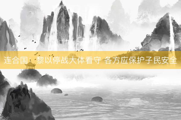 连合国：黎以停战大体看守 各方应保护子民安全